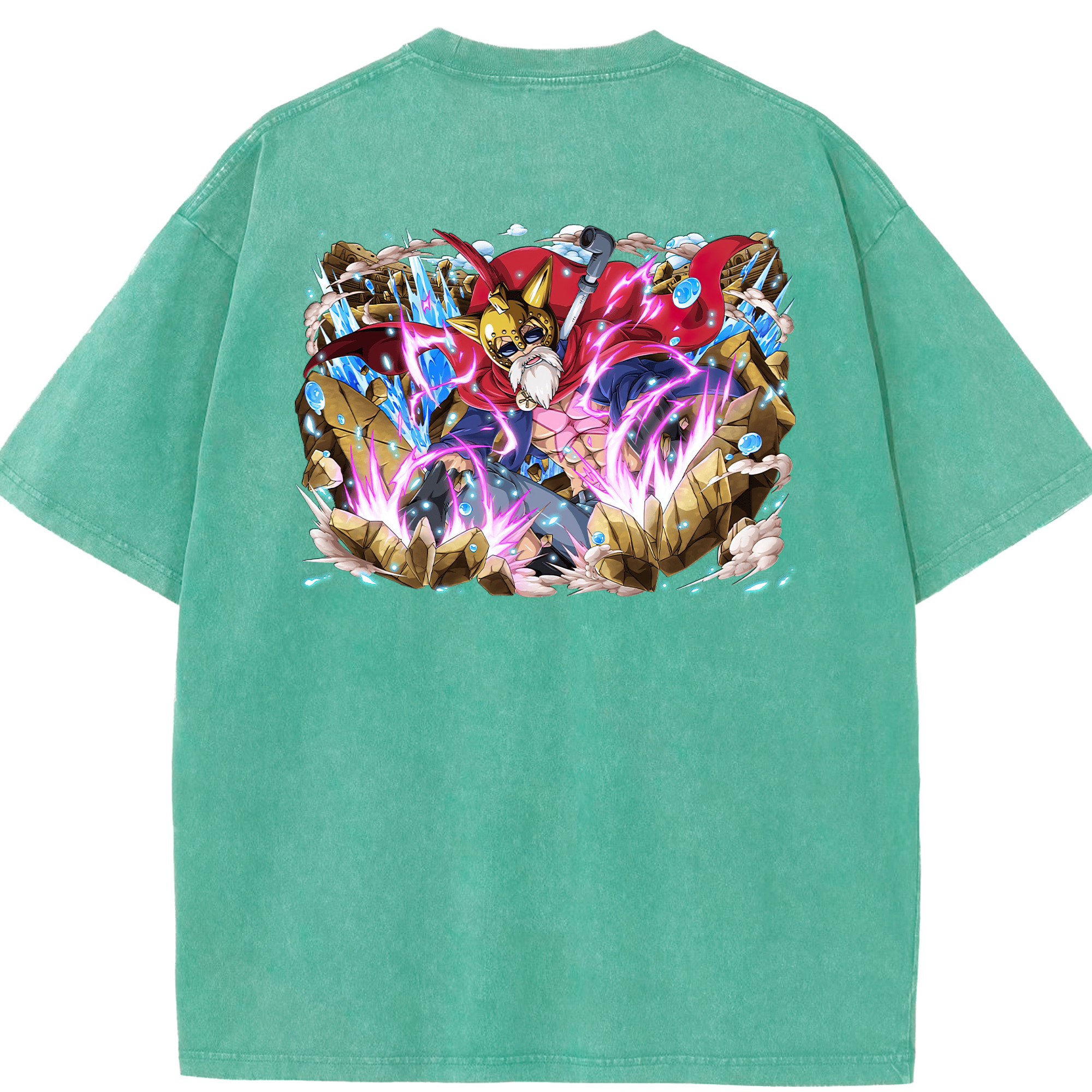 ワンピース モンキー・D・ルフィ ONE PIECE Monkey D. Luffy 綿100% ヴィンテージ風 半袖Tシャツ（背面プリント）